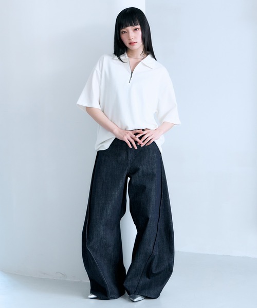 RAGEBLUE（レイジブルー） tシャツ Pigment Half Zip T-Shirt