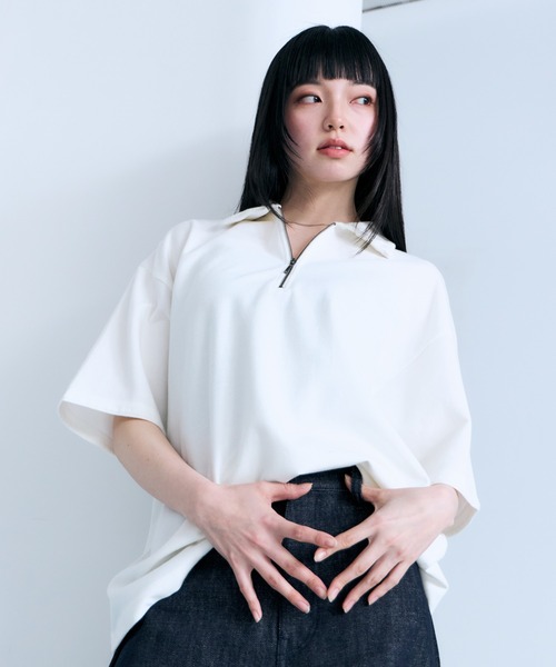 RAGEBLUE（レイジブルー） tシャツ Pigment Half Zip T-Shirt