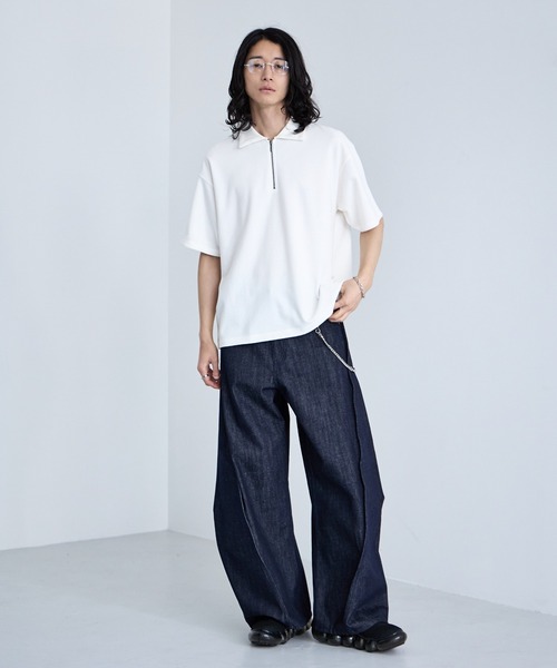 RAGEBLUE（レイジブルー） tシャツ Pigment Half Zip T-Shirt