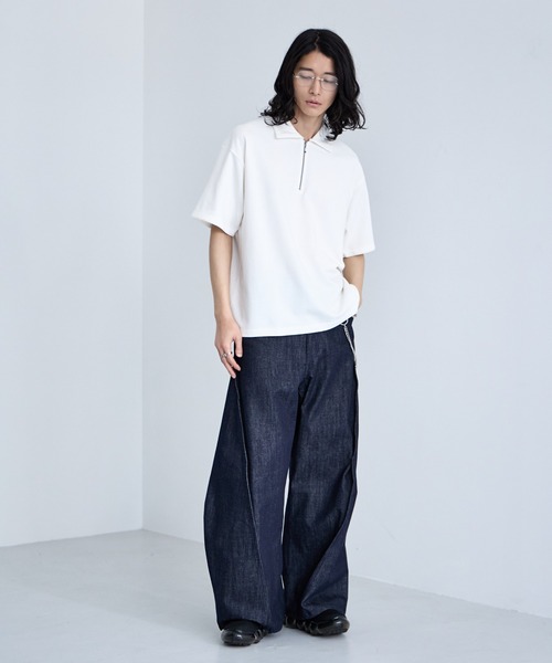 RAGEBLUE（レイジブルー） tシャツ Pigment Half Zip T-Shirt