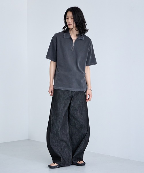 RAGEBLUE（レイジブルー） tシャツ Pigment Half Zip T-Shirt