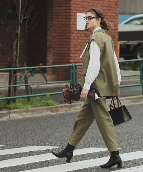 「BONLECILL」 パンツ L カーキ レディース_画像3