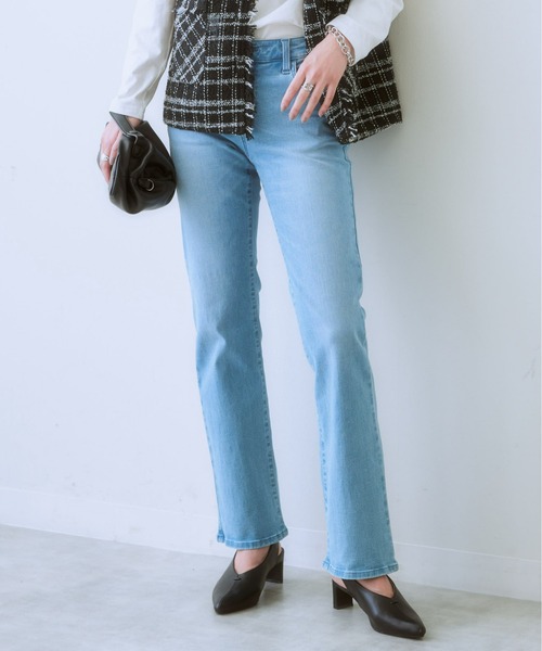 「SMILE LAND」 デニムパンツ L ネイビー レディース_画像3