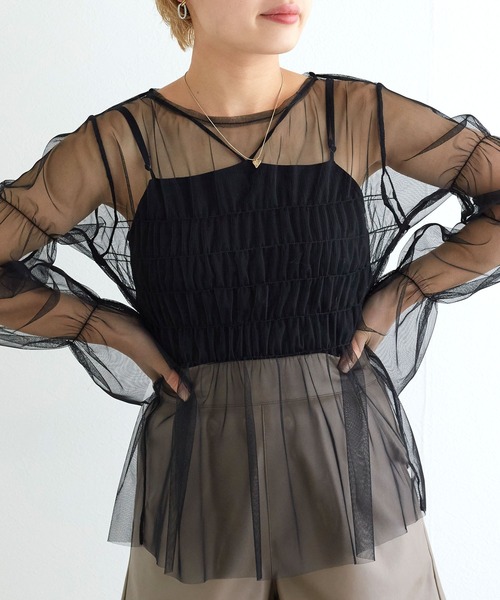 「w closet」 長袖ブラウス FREE ベージュ レディース_画像3