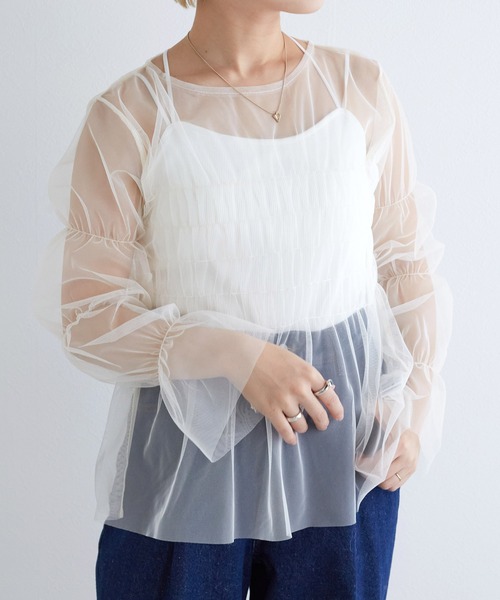 「w closet」 長袖ブラウス FREE ベージュ レディース_画像4