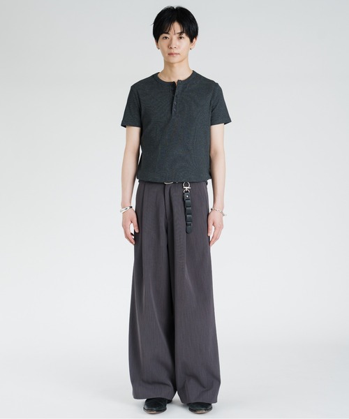 SINSS ワイドパンツ スラックス One tuck wide straight slacks