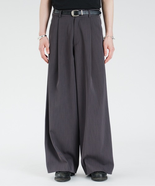 SINSS ワイドパンツ スラックス One tuck wide straight slacks