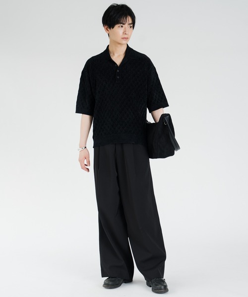 SINSS ワイドパンツ スラックス One tuck wide straight slacks