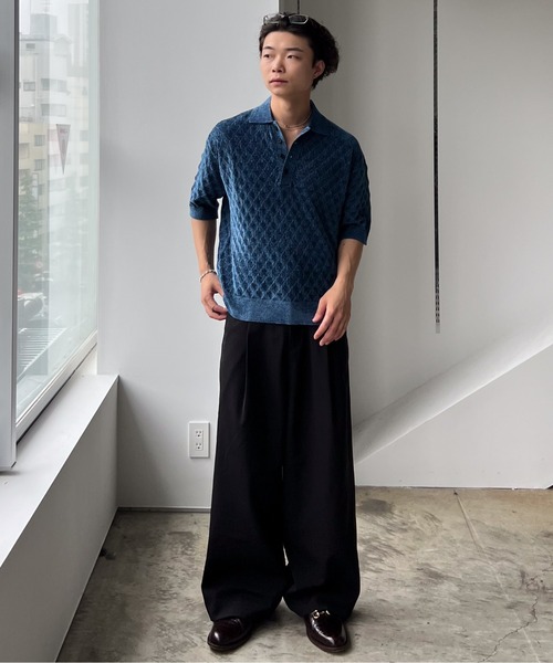 SINSS ワイドパンツ スラックス One tuck wide straight slacks