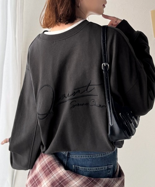 「classicalelf」 スウェットカットソー MEDIUM チャコール レディース_画像3