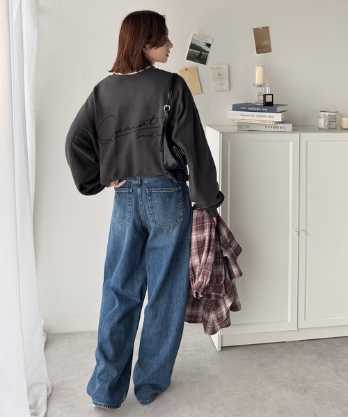 「classicalelf」 スウェットカットソー MEDIUM チャコール レディース_画像4