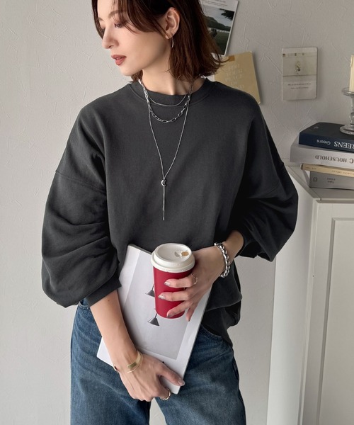 「classicalelf」 スウェットカットソー MEDIUM チャコール レディース_画像6