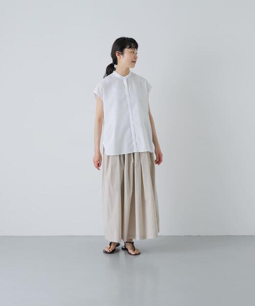 美品　かぐれ　 コットンシルク　タックスカート ギャザースカート アイボリー　F かぐれ ロング スカート コットンタックスカート : ZOZOTOWN Yahoo!店