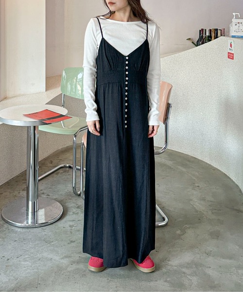 「PILIT」 キャミソールワンピース MEDIUM ブラック レディース_画像3
