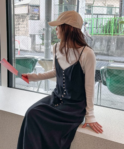 「PILIT」 キャミソールワンピース MEDIUM ブラック レディース_画像7