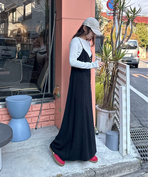 「PILIT」 キャミソールワンピース MEDIUM ブラック レディース_画像9