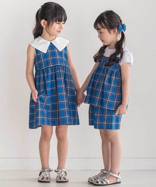 BeBe（ベベ） ワンピース 「お揃い」「神戸タータン×BeBe」BIGカラー