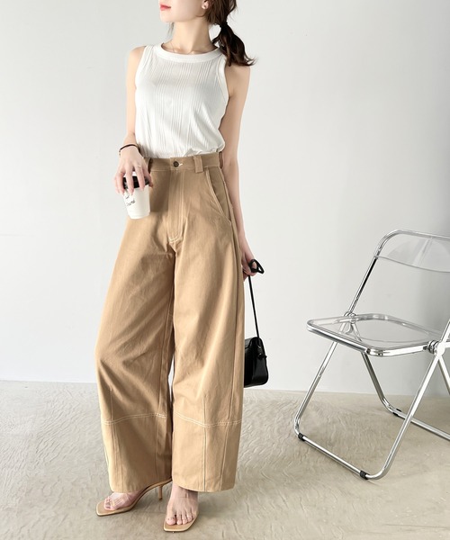 「Java」 パンツ MEDIUM ベージュ レディース_画像9