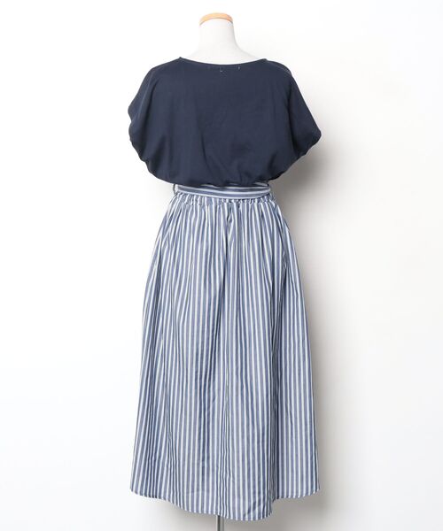 「OLIVE des OLIVE」 ストライプ柄ドッキングワンピース FREE ネイビー レディース_画像2