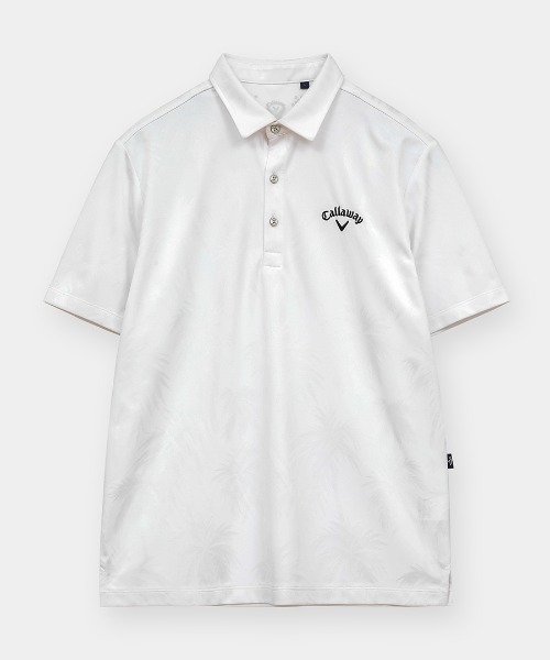 Callaway（キャロウェイ） ポロシャツ 半袖 ヤシの木柄同色ジャカード