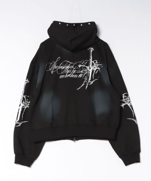 personsoul パーカー M 赤 zipパーカー y2k パーカー Y2Kゴシッククロスジップパーカー レディース メンズ