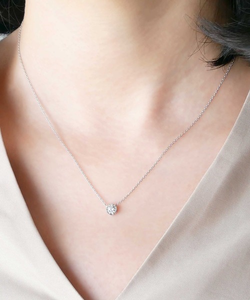 ネックレス プラチナ インビジブルセッティングダイヤモンド 0.12ctグレースネックレス レディースの画像