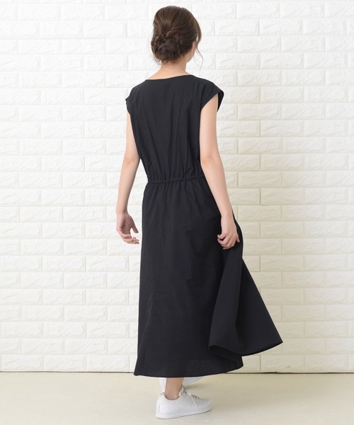 onit / LAYERD DRESS ブラックノースリーブロングワンピース Pilgrim Surf+Supply（ピルグリム サーフ+サプライ）【EXCLUSIVE