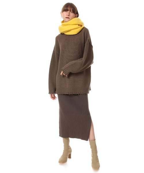 SLY スライ DAMAGED ALPACA MIX LOOSEトップス ニット SLY DAMAGED ALPACA MIX LOOSE トップス GRN -ファッション通販