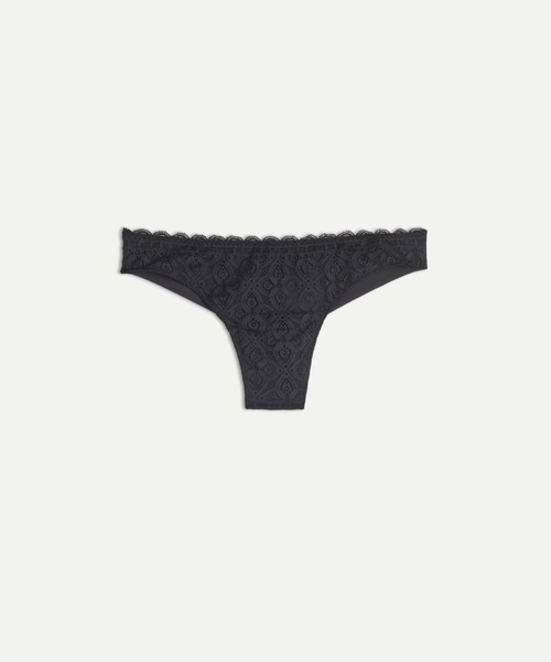 Intimissimi ブラックレースブラジャーショーツセット Intimissimi ショーツ レース＆マイクロファイバー ブラジリアン