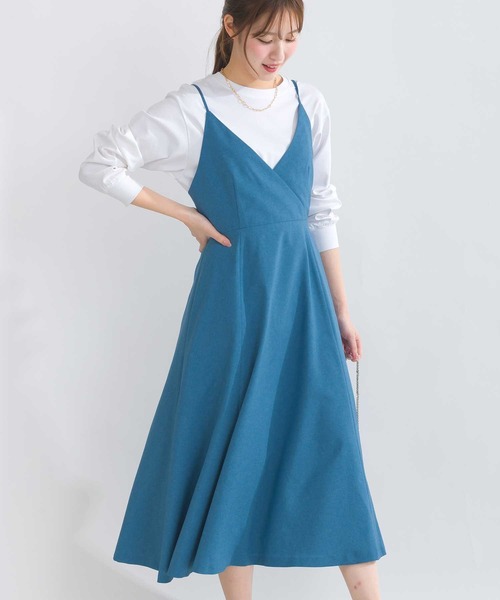 【ROKSANDA】 水色 ボリューム袖 バックリボン Vネック ワンピース アウトレット ショップ 通販ファッション - 【ROKSANDA】 水色