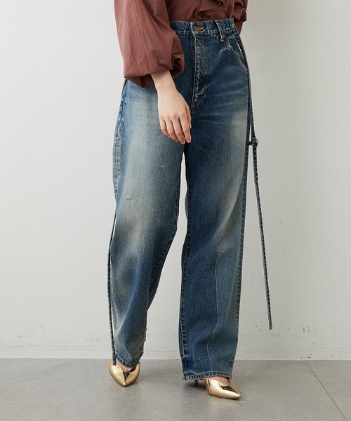 ウィムガゼット GEMINI　サスペンダーデニムパンツ　F　美品 Whim Gazette(ウィム ガゼット)の【GEMINI】サスペンダーデニムパンツ