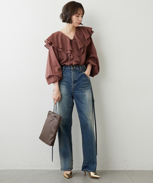 ウィムガゼット　サスペンダー　ハイウエストデニム Whim Gazette（ウィム ガゼット） ジーンズ デニム デニムパンツ