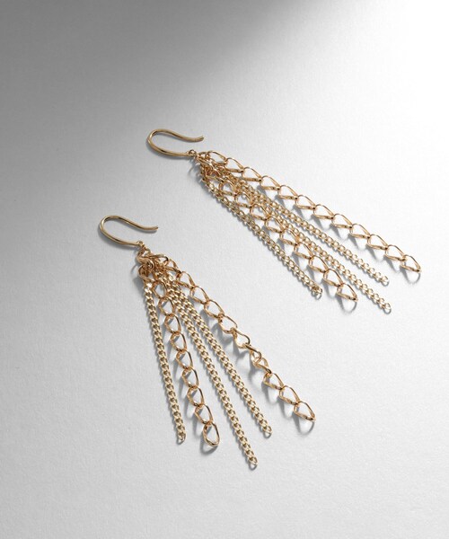 COCOSHNIK（ココシュニック） ピアス K10キヘイミックスチェーン