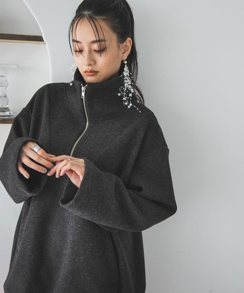 bohmal トレーナー スウェット ニットソーハーフジッププル