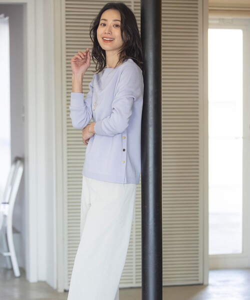 ニット セーター 「洗える」COTTON ACETATE クルーネック ニット レディース_7
