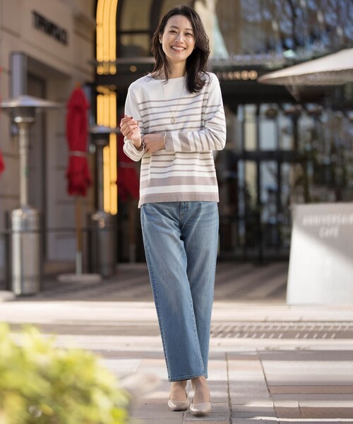ニット セーター 「洗える」COTTON ACETATE クルーネック ニット レディース_8