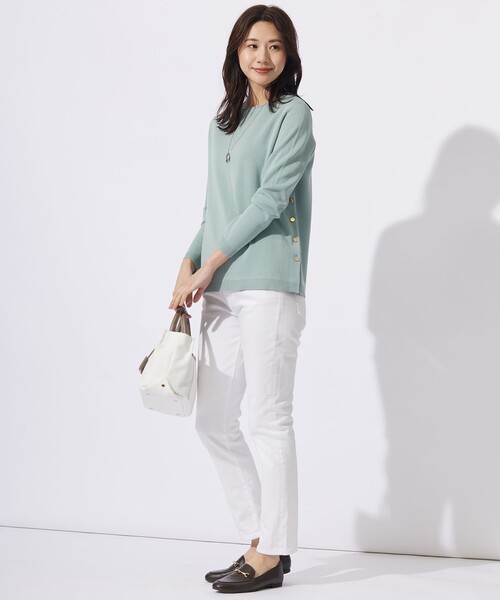 ニット セーター 「洗える」COTTON ACETATE クルーネック ニット レディース_10