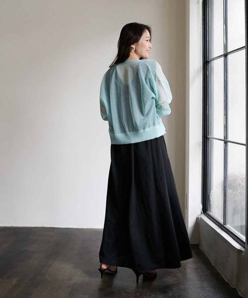 シアークルーネックカーディガン AZUL BY MOUSSY | シアークルーネックカーディガン