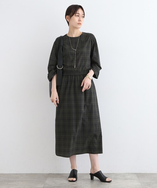 INDIVI ブラウス シャツ 「洗える／SETUP可能／超軽量」袖タック