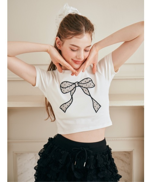 Darich オープンリボンTシャツ　ブラックホワイト オープンリボンTシャツ – Darich (ダーリッチ)