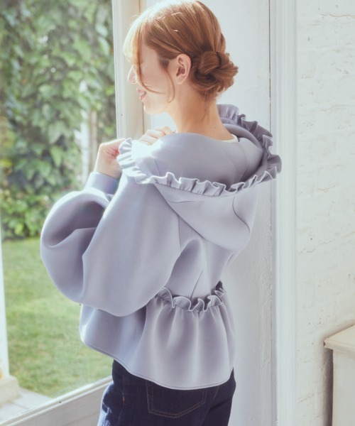 riri 新品タグ付 Areeam アリーム ペプラム フリルパーカー Areeam（アリーム） カーディガン ペプラムフリルパーカー レディース