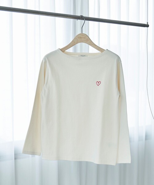tシャツ ワンポイントハート刺繍 ボートネックロンT レディース | FREAK'S STORE | 09