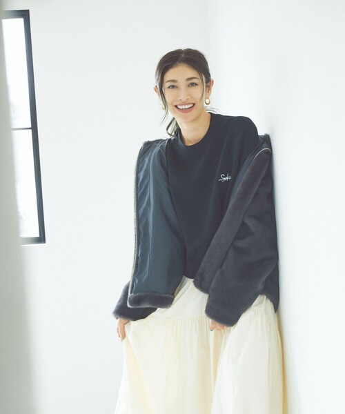 トレーナー スウェット SAAKIN × FREAK'S STORE/サーキン 別注 CREW NECK LOGO SWEAT レディース