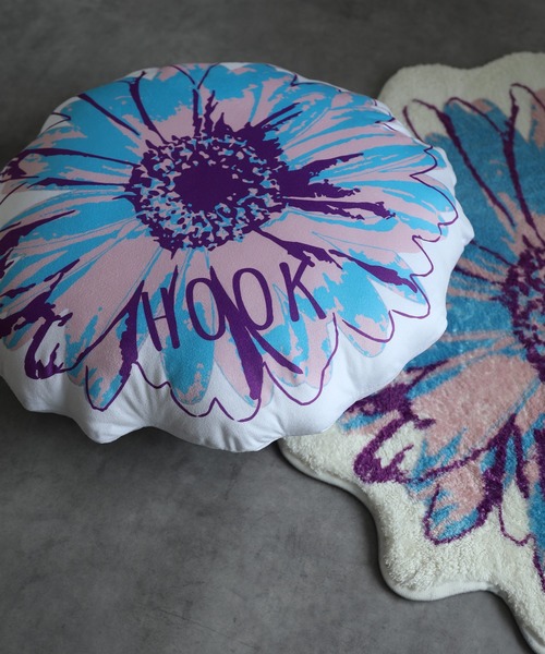 クッションカバー✺サークルフラワー✺アイボリーネイビー✺ハンドメイド sleeping flower クッションカバー - minä perhonen