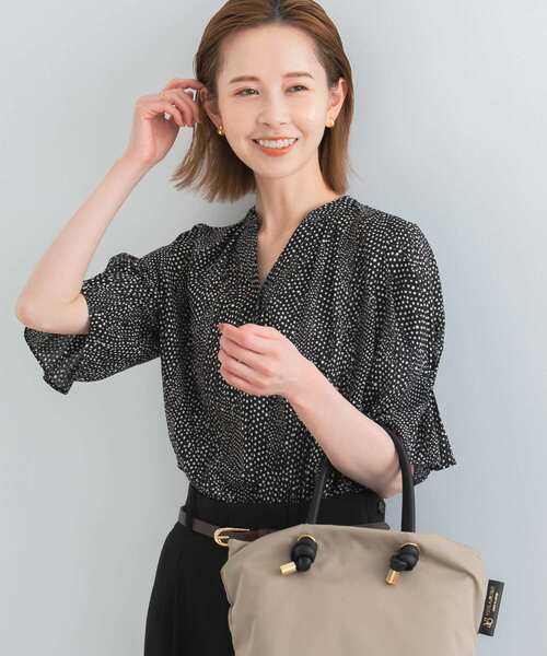 「URBAN RESEARCH ROSSO WOMEN」 7分袖ブラウス FREE ブラック レディース URBAN RESEARCH ROSSO WOMEN」 7分袖ブラウス FREE ブラック