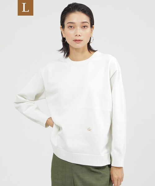 ニット セーター 「L」「カタログ掲載品」「100回洗っても型崩れしない」「ウォッシャブル」テックスブリッドクルーネックプルオーバーニット レディ
