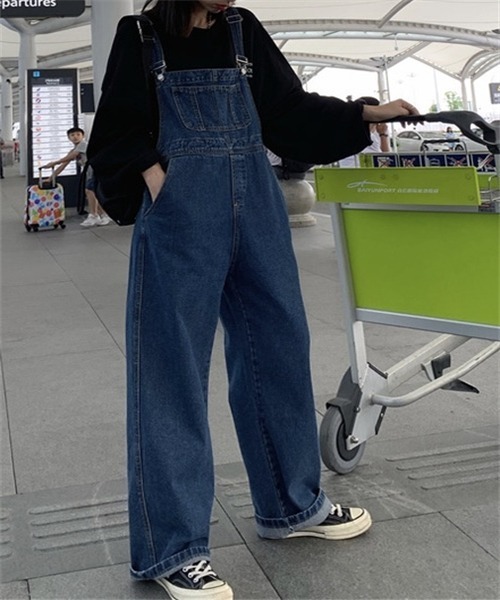 FREE STYLISTS サロペット オーバーオール ワイドデニム