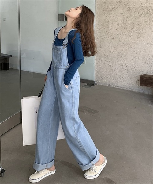 FREE STYLISTS サロペット オーバーオール ワイドデニム