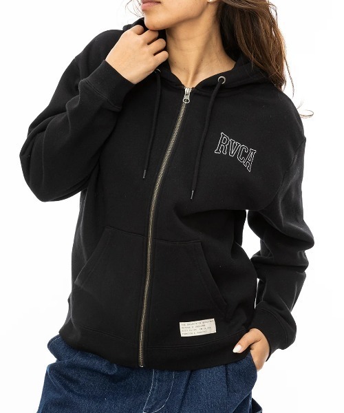パーカー RVCA レディース RVCA STITCH ZIP HOOD パーカー/ルーカロゴステッチワークバックプリントジップアップパーカー レディ