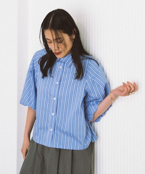 Audrey and John Wad ブラウス シャツ バルーン七分袖シャツ